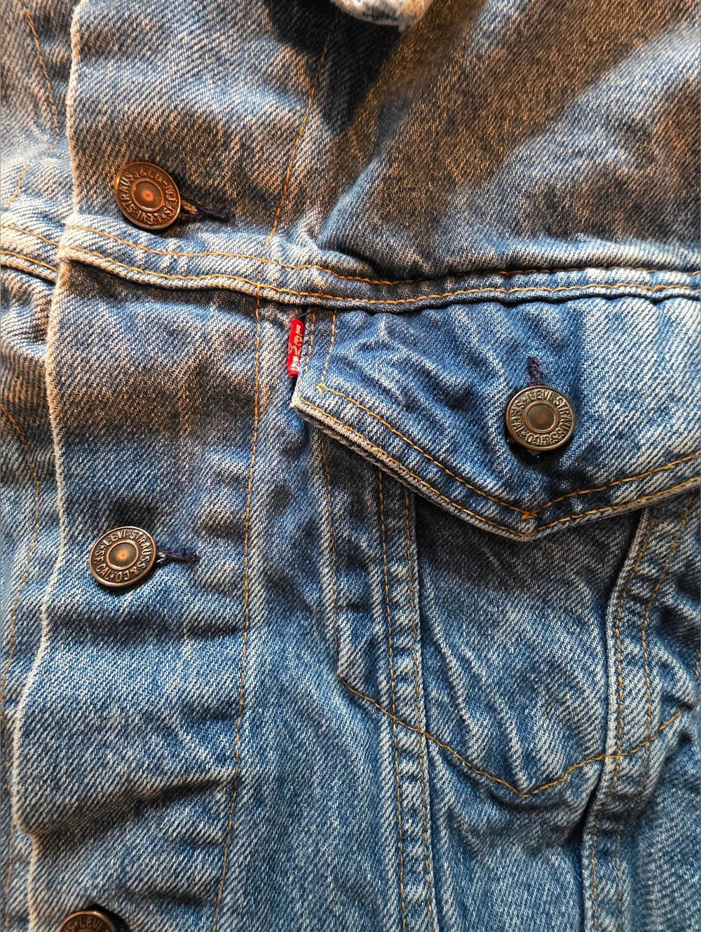 Vintage Levi’s Denim Jacket Men’s 46R Large USA Made Blue Jean - Picture 6 of 8